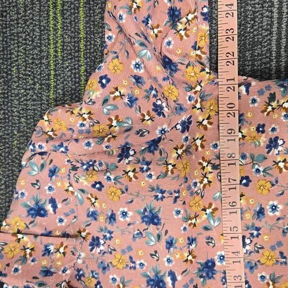 Umgee-Floral Corduroy Shirt Babydoll Dress Long Sleeve Boho-Size Large - Picture 13 of 16